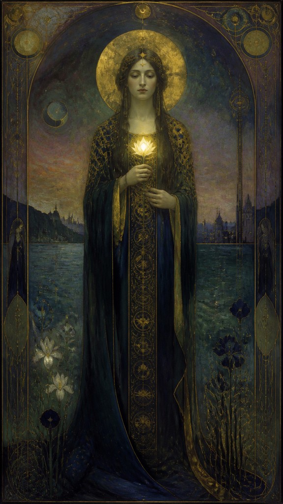 full-length portrait of an elegant figure — Symbolism Art Style