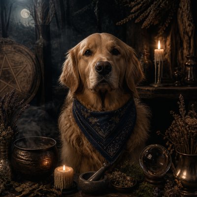Witchcore Aesthetic pet portrait example