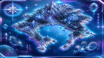 Cyber Y2K Aesthetic fantasy map example