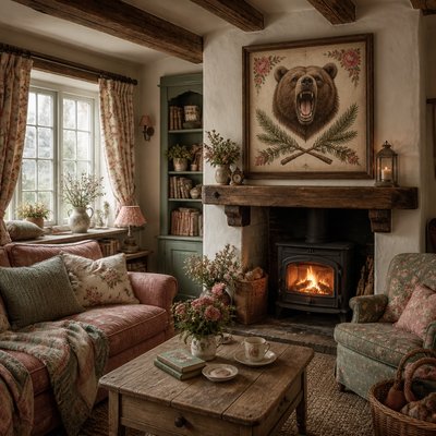 English Cottage Interior Design t-shirt design example