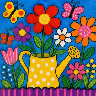 Naive Art Style coloring page example