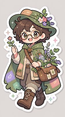 Kawaii Sticker Design character design example