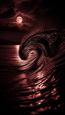 an ocean wave curling under moonlight, no people — Dark Feminine Aesthetic wallpaper