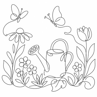 Single Line Minimalism Art Style coloring page example