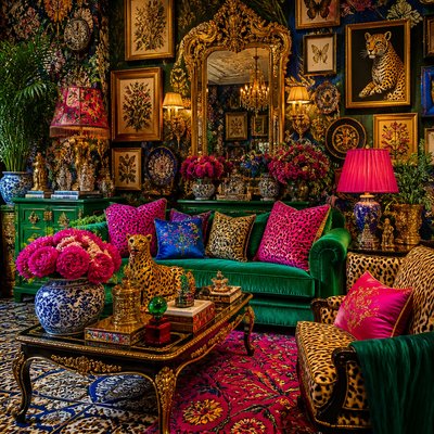 Maximalist Interior Design coloring page example