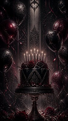 Modern Gothic Art birthday card example