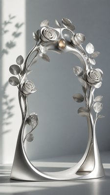 Modernist Silver Jewelry Design wedding invitation example