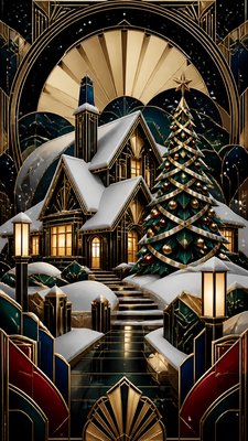 Art Deco Style Christmas card example