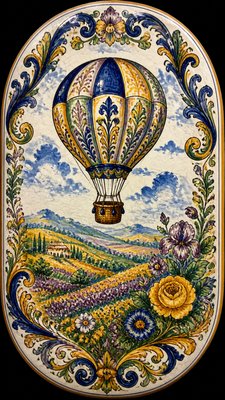 Majolica Ceramic Art Style greeting card example