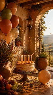 Tuscan Interior Design birthday card example