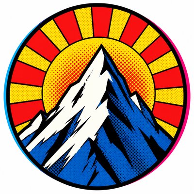 Advertisement Pop Art Style logo concept example