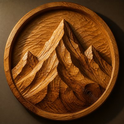 Wood Carving Sculpture Art Style logo concept example