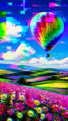 Digital Glitch Modern Art Style greeting card example