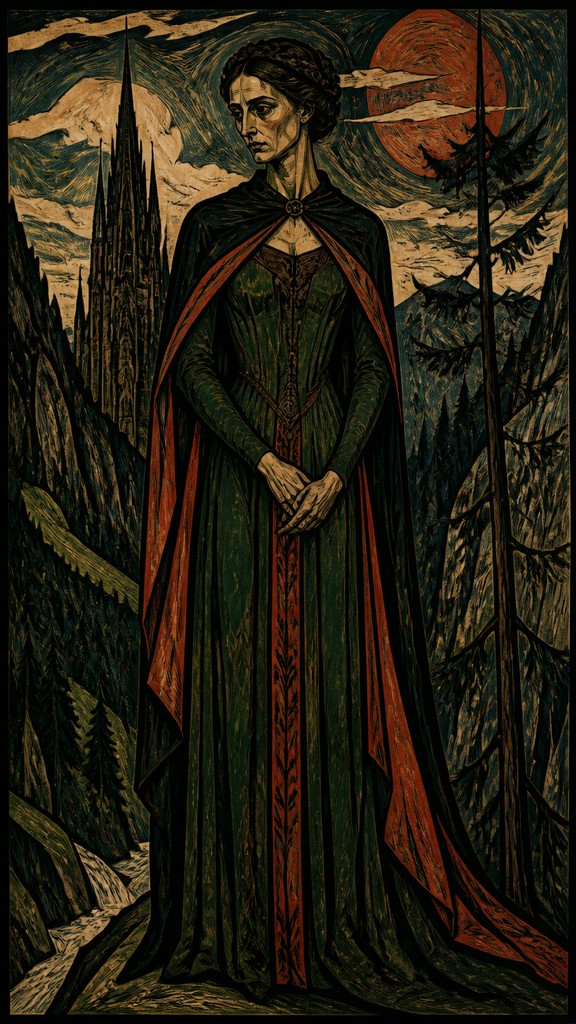 full-length portrait of an elegant figure — German Art Style