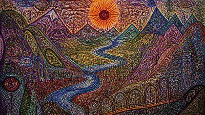 Outsider Art Style desktop wallpaper example