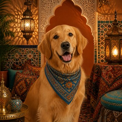 Moroccan Interior Design pet portrait example