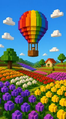 Blocky Art Style greeting card example