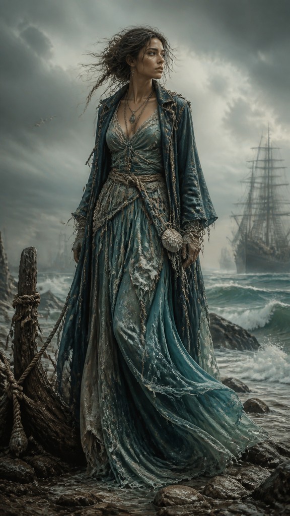 full-length portrait of an elegant figure — Oceancore Aesthetic