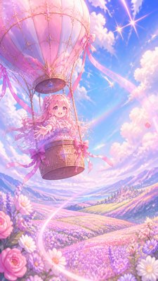 Magical Girl Anime Art Style greeting card example