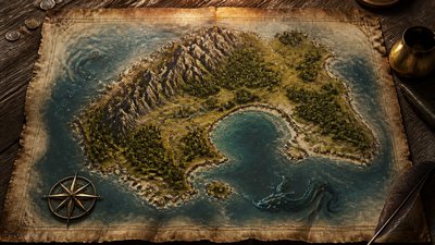 Hyperrealism Art Style fantasy map example