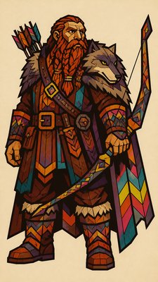 Retro Geometric Art tabletop character portrait example