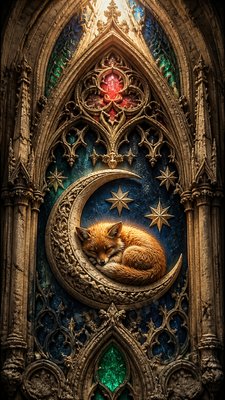 Gothic Architecture Art baby announcement example
