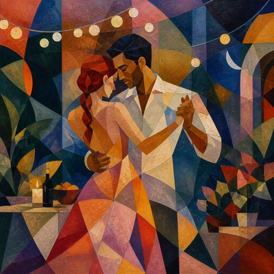 Abstract Still Life Art Style couple portrait example