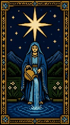 8-Bit Pixel Art Style tarot card example