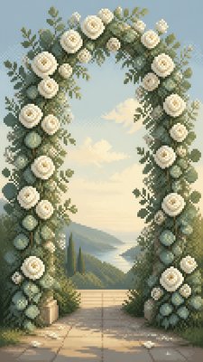 Pixel Digital Art Style wedding invitation example