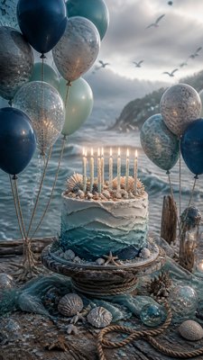 Oceancore Aesthetic birthday card example
