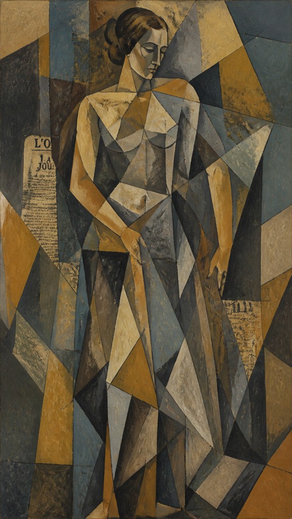 full-length portrait of an elegant figure — Cubism Art Style