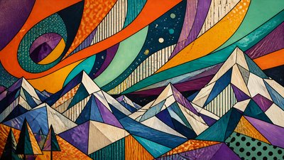 Synthetic Cubism Art Style banner example