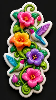 3D Puffy Sticker Design phone case design example