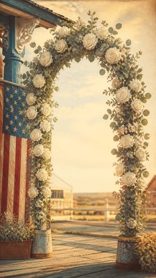 Americana Aesthetic wedding invitation example