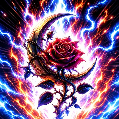 Shounen Power-Up Aura Portrait tattoo design example