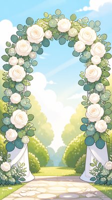 Chibi Anime Art Style wedding invitation example