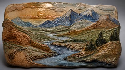 Ceramic Sculpture Art Style desktop wallpaper example