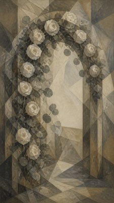 Analytical Cubism Art Style wedding invitation example