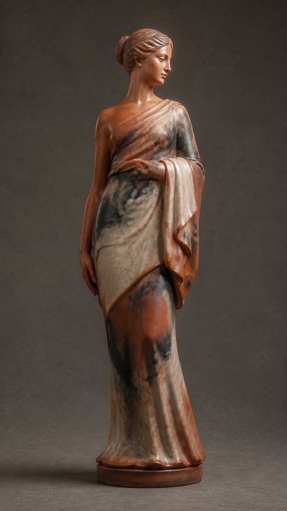 full-length portrait of an elegant figure — Terra Sigillata Ceramic Art Style