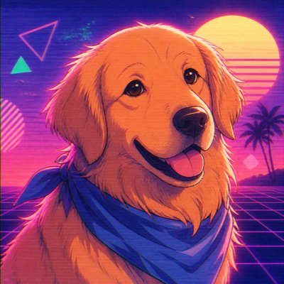 Vaporwave Anime Aesthetic pet portrait example