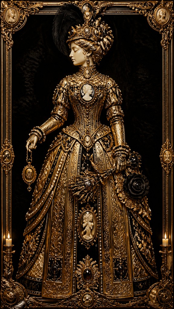 full-length portrait of an elegant figure — Victorian Jewelry Design