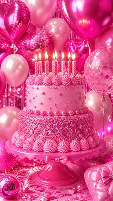 Barbiecore Aesthetic birthday card example