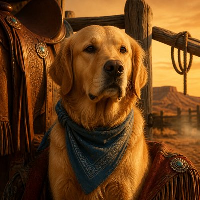 Cowboycore Aesthetic pet portrait example
