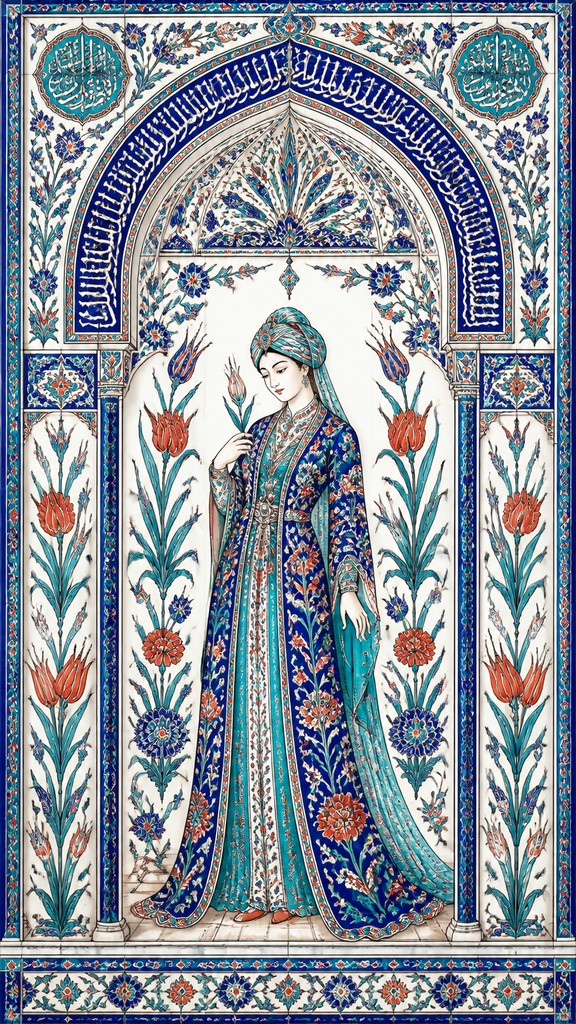 full-length portrait of an elegant figure — Turkish Art Style