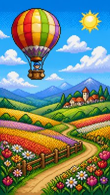 16-Bit Pixel Art Style greeting card example