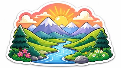 Character Sticker Design desktop wallpaper example