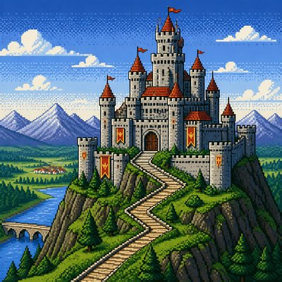 castle in Pixel Art Style