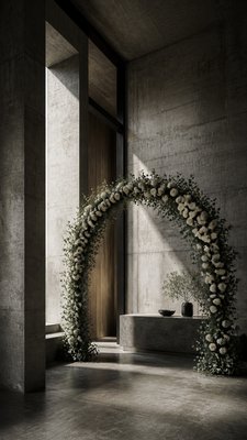 Brutalist Interior Design wedding invitation example