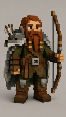 Blocky Art Style tabletop character portrait example