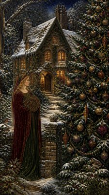 Pre-Raphaelite Art Style Christmas card example
